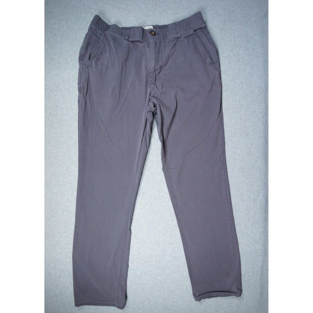 Marine Layer Pants Mens Small Gray Slim Straight Fit Elastic Waist Casual Chino